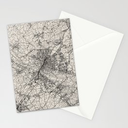 Germany, Bielefeld - Black and White Authentic Map  Stationery Card