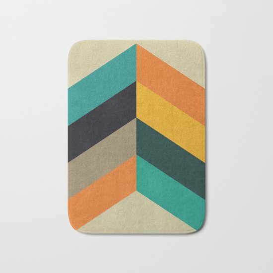 Minimalist and colorful chevron Bath Mat