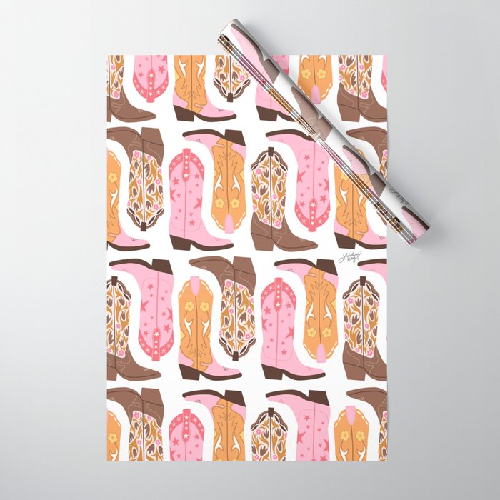 Pink Cowboy Boots  Wrapping Paper