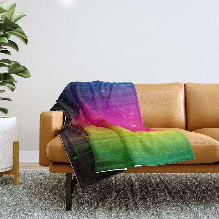 Multi coloured fleece throw best sale