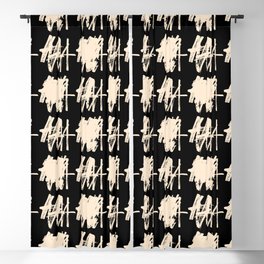 Abstract Painting Black Beige Blackout Curtain