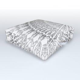 Gray White Mandala Outdoor Floor Cushion
