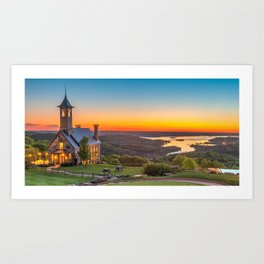 Table Rock Lake And Chapel From Top Of The Rock Panorama Art Print