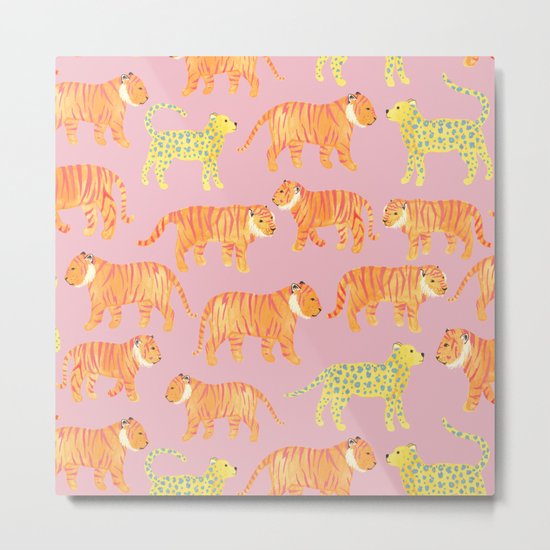 Pink Tigers Metal Print