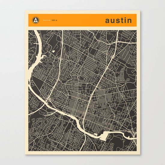 AUSTIN MAP Canvas Print