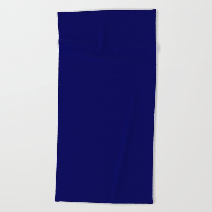 Nautical Navy Blue Solid Color Block Spring Summer Beach Towel