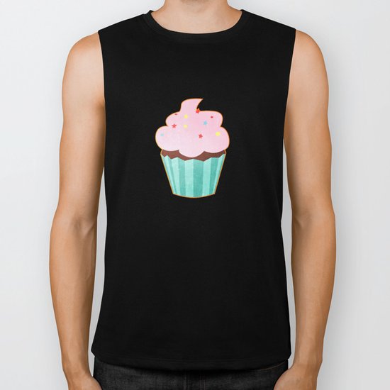 Cupcake tasty, sweet illustration Biker Tank