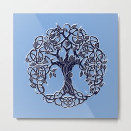 Tree of Life Blue Metal Print | Triba, Magical, Forest, Rings, Fantasy, Nature, Trees, Symbol, Pattern, Drawing 
