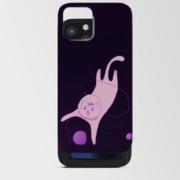 Funny Cat is Playing in Space iPhone Card Case