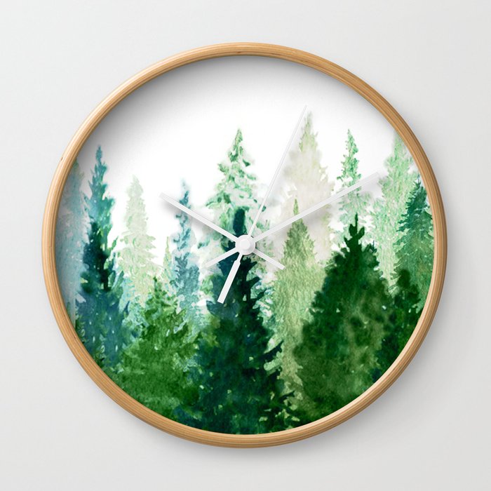 Pine Trees 2 Wall Clock
