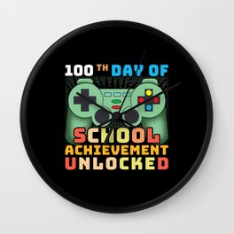 Days Of School 100th Day 100 Game Gamer Gaming Wall Clock