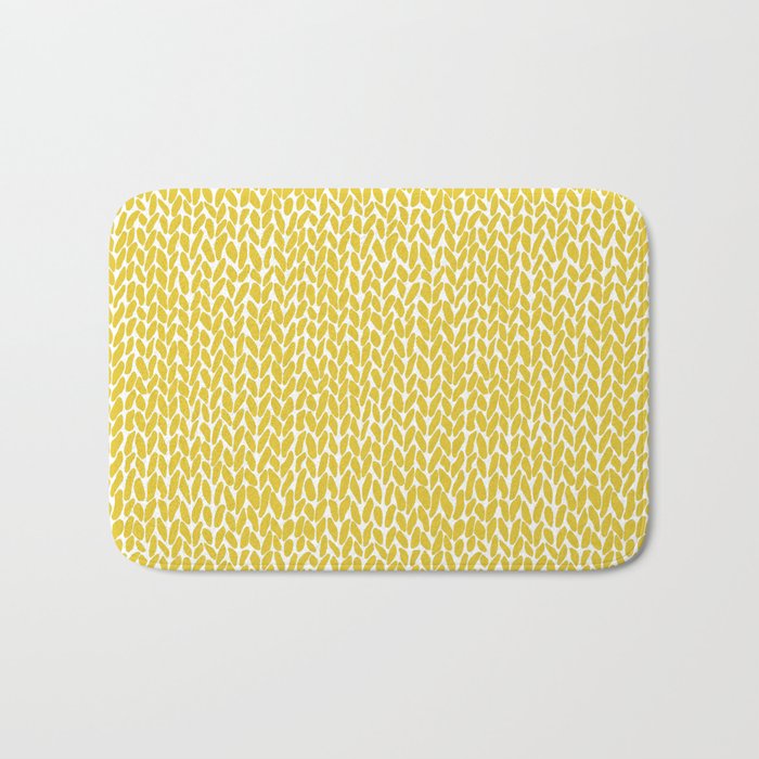 Hand Knit Yellow Bath Mat