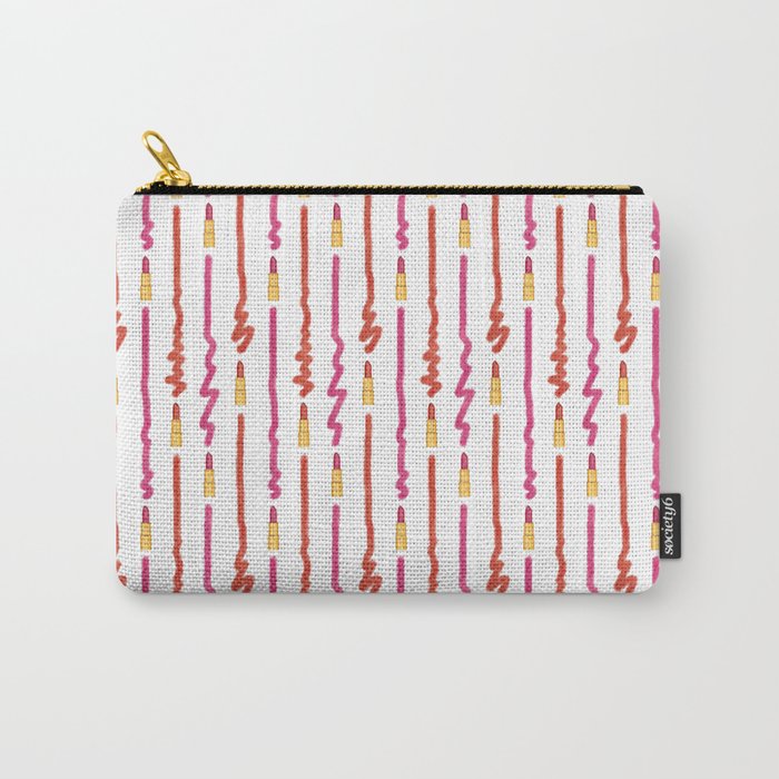 Lipstick Stripe Pattern [WHITE] Carry-All Pouch