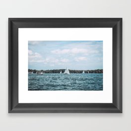 sunday sailboat race Framed Art Print