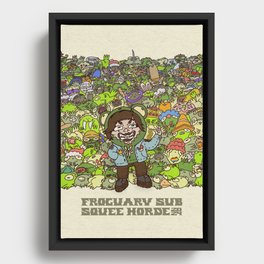 Froguary Subathon Frog Horde Framed Canvas