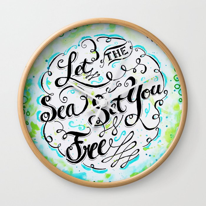 Let the Sea Set You Free by Jan Marvin Wall Clock