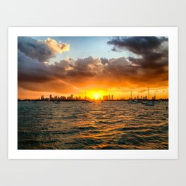 Biscayne Bay at sunset Art Print