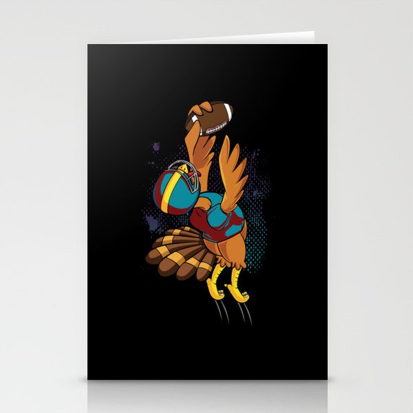 Turkey Football Game Player Autumn Thanksgiving Stationery Cards