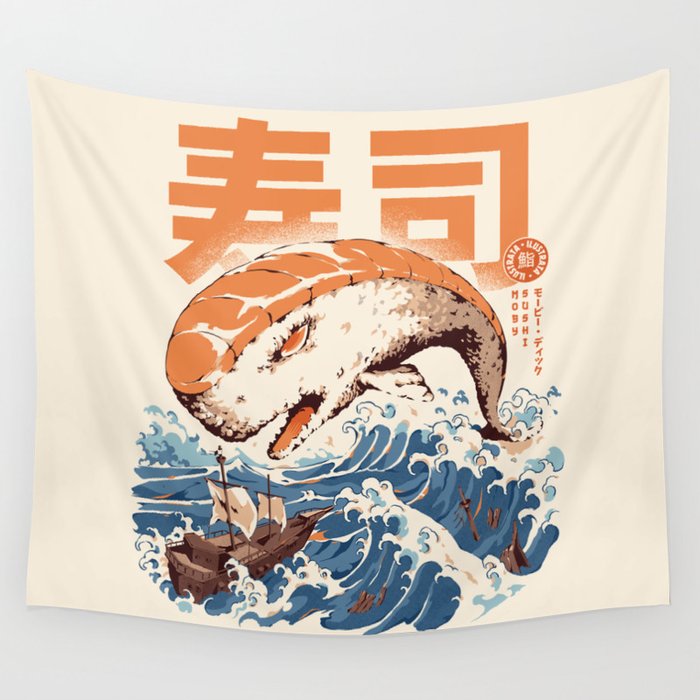 Moby Sushi Wall Tapestry