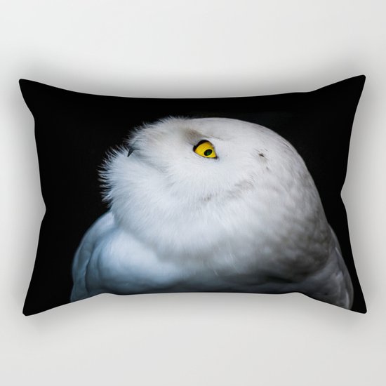 Winter White Snowy Owl Rectangular Pillow