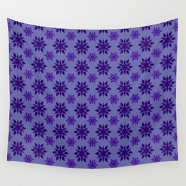 Vintage Style Very Peri Floral Pattern Wall Tapestry