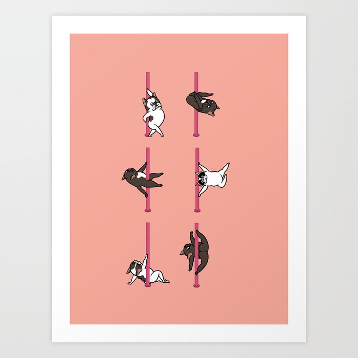 French Bulldog Pole Dancing Club Art Print