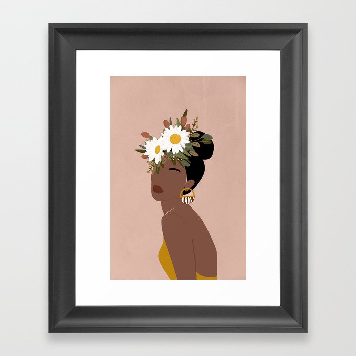 Flowers in her Hair Framed Art Print