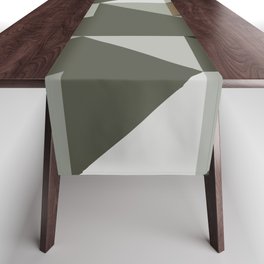 Natural Green, Beige and Brown Colors Trouchet Triangles Mosaic Pattern No. 3 Table Runner