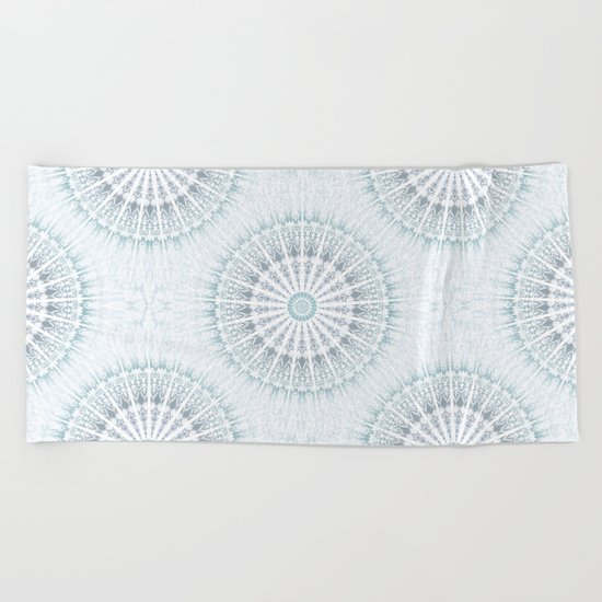 Teal Aqua Mandala Beach Towel