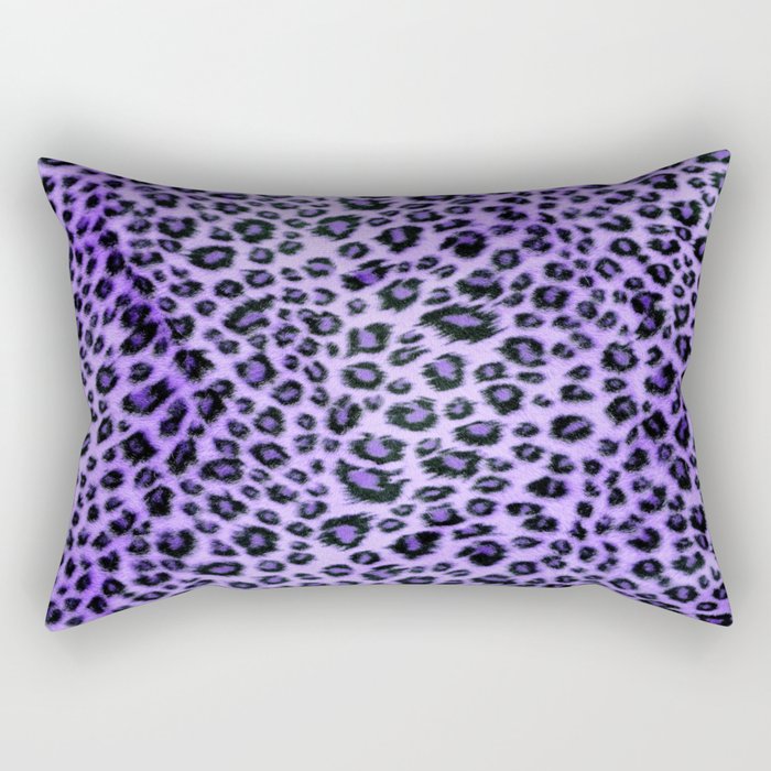 Purple Leopard Print Rectangular Pillow