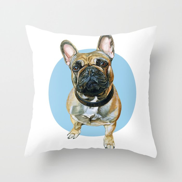 French Bulldog blue spot. Throw Pillow by ...