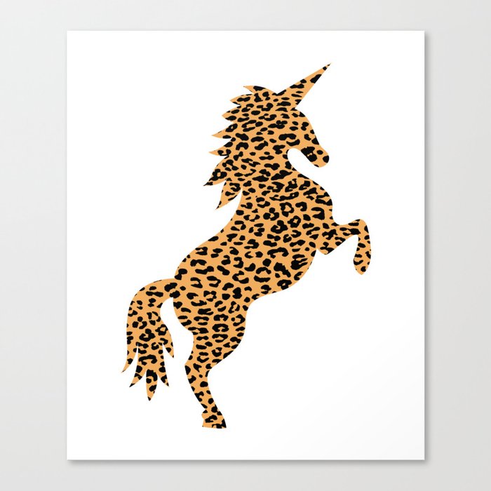 Haute Leopard Cute Unicorn With Leopard Print Canvas Print