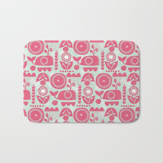 folk whale Bath Mat
