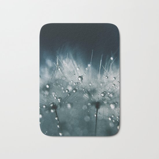 dandelion teal Bath Mat