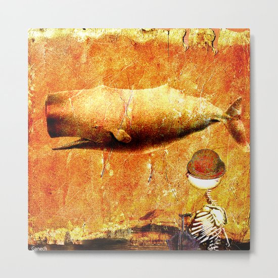 Monsieur Bone et la Baleine Metal Print