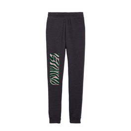 Rose Gold Glitter Zebra Green Animal Print Kids Joggers