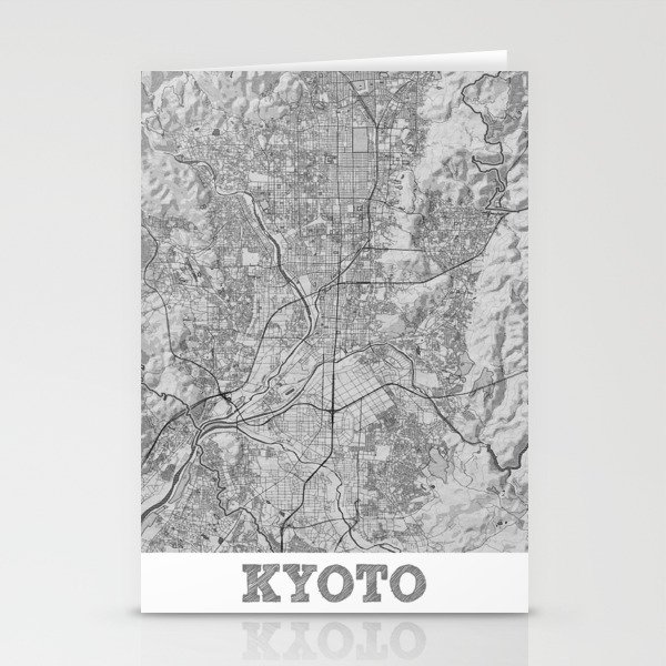 Kyoto city map sketch Stationery Cards