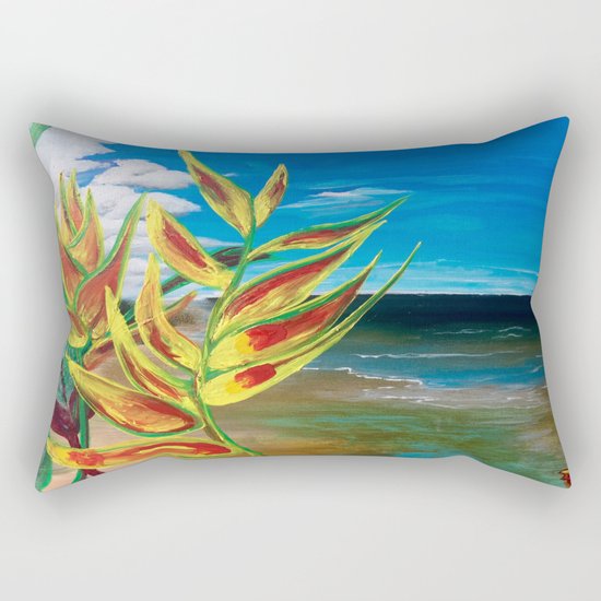 Heliconia Tropical Parrot Plant Take Me There Rectangular Pillow