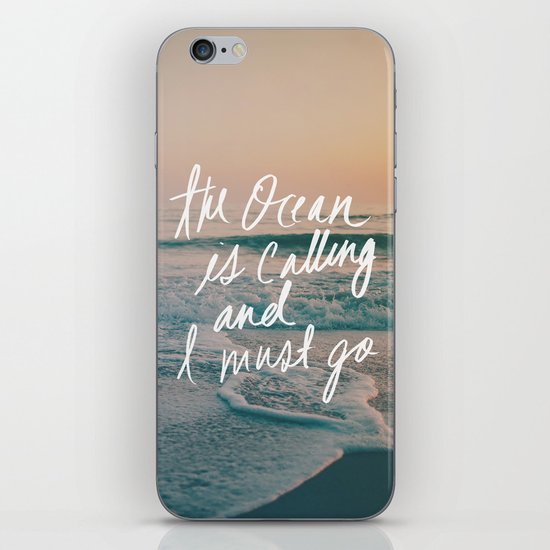 The Ocean is Calling by Laura Ruth and Leah Flores iPhone Skin