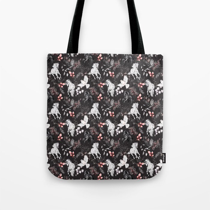 Horses And Doves Tote Bag