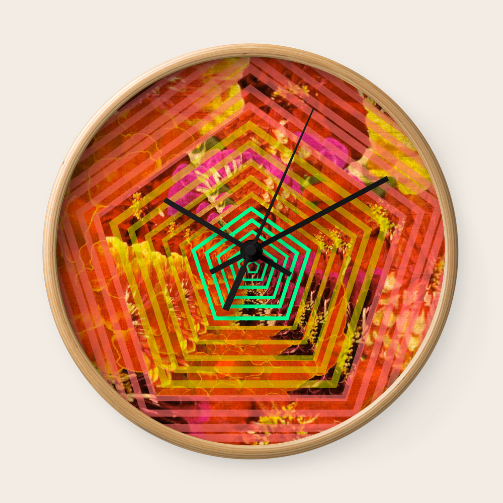 Florecitas Wall Clock By Jennifurrwitchfingers Society6