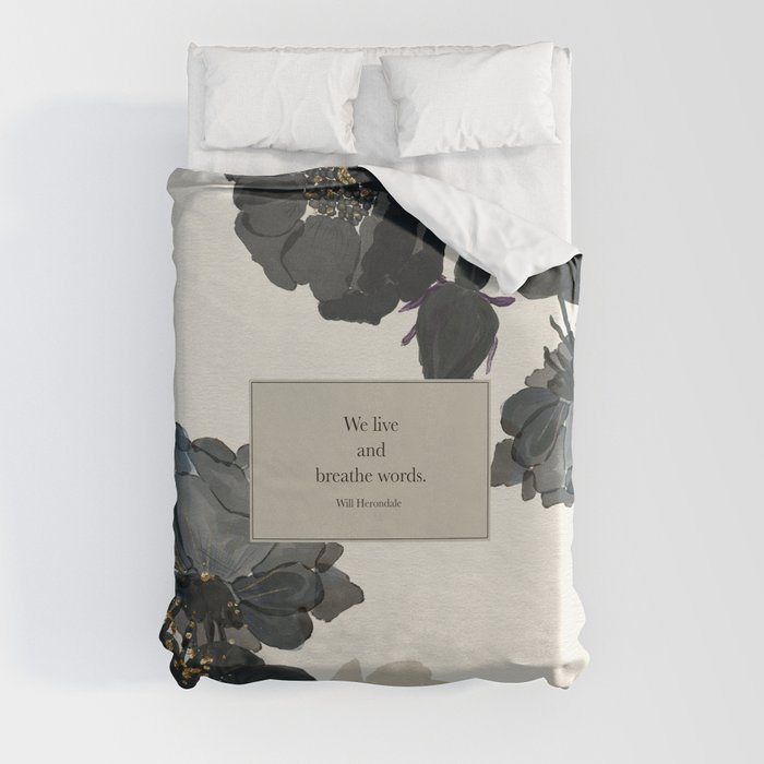 We live and breathe words. Will Herondale. Clockwork Prince. Duvet Cover