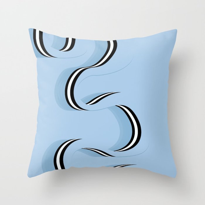 Stripes: Blue Throw Pillow