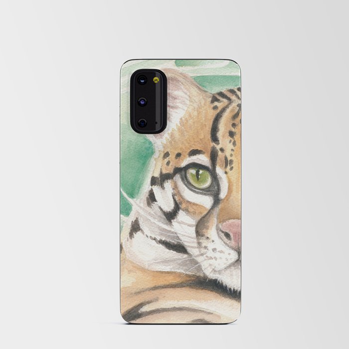 Ocelot Gaze Wild Jungle Cat Watercolor Android Card Case