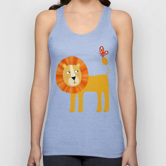 Lion Looking at a Butterfly Tank Top