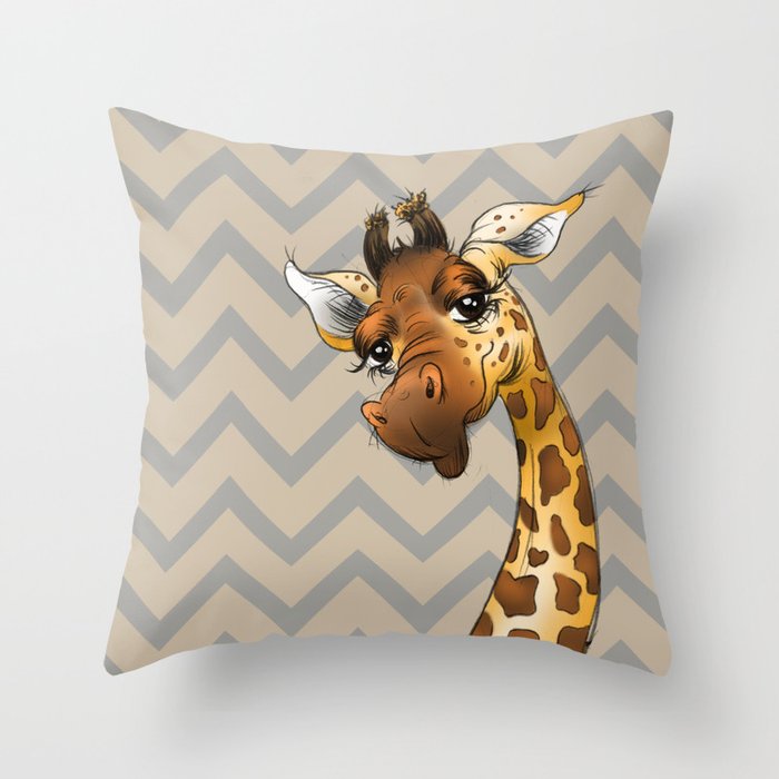 Chevron Giraffe! Throw Pillow