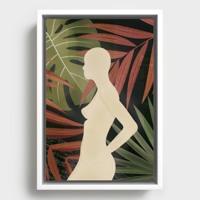 Figure in the Colorful Tropical Garden 2 Framed Canvas
