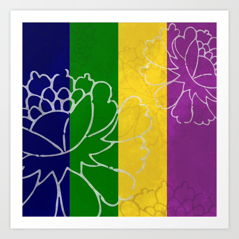 Chinese Flowers Stripes Purple Yellow Green Blue Art Print By Katayoondesign Society6 Chinese Flowers Stripes Purple Yellow Green Blue Art Print By Katayoondesign Society6