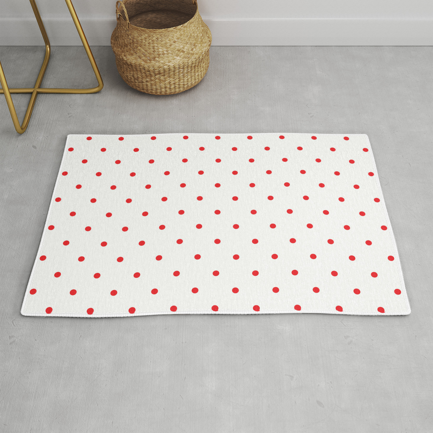 Small Red Polka Dots Rug By Coolfunawesometime Society6 Small Red Polka Dots Rug By