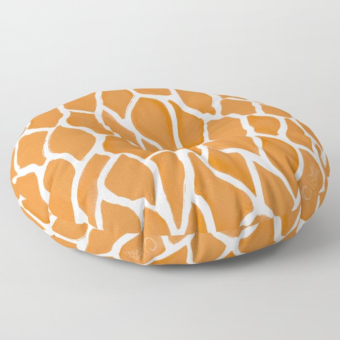 Bark Texture Orange Floor Pillow